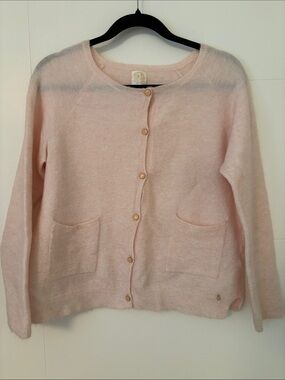 Light Pink Button-Front Women's Cardigan Sweater